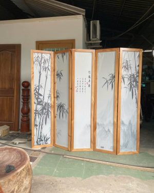 Bình phong M001V khung thẳng với mặt tranh