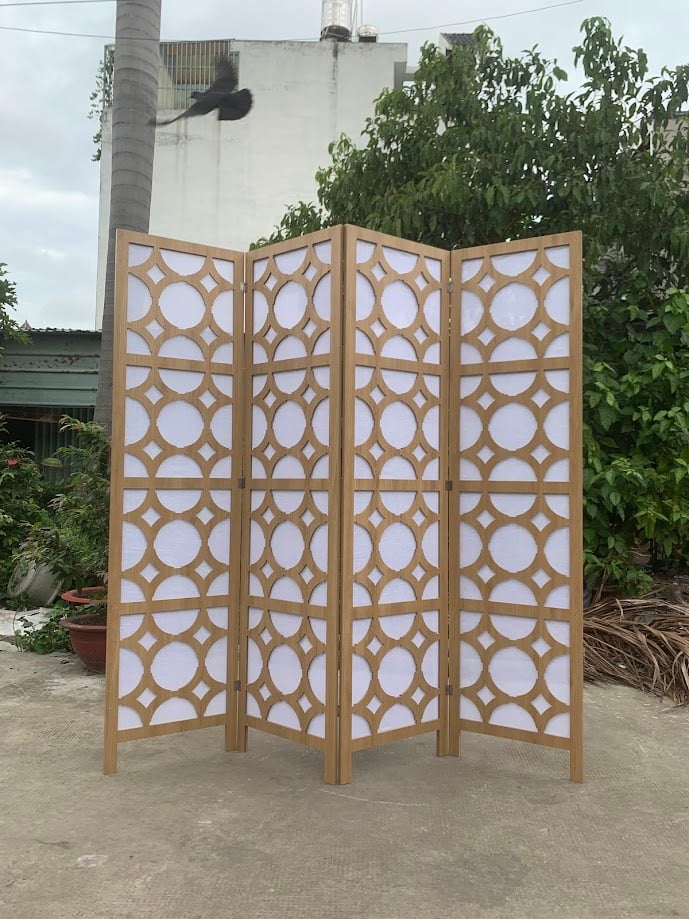 Bình phong M003C có hoa văn CNC hình học