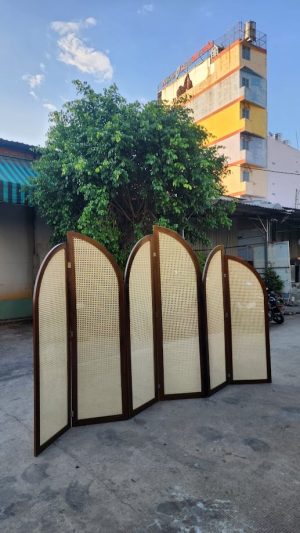 Bình phong M007 căng mây với đỉnh cao thấp dáng cánh buồm