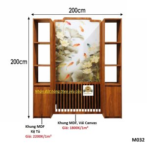 Ảnh nguồn M032 gồm tranh ở giữa và kệ hai bên